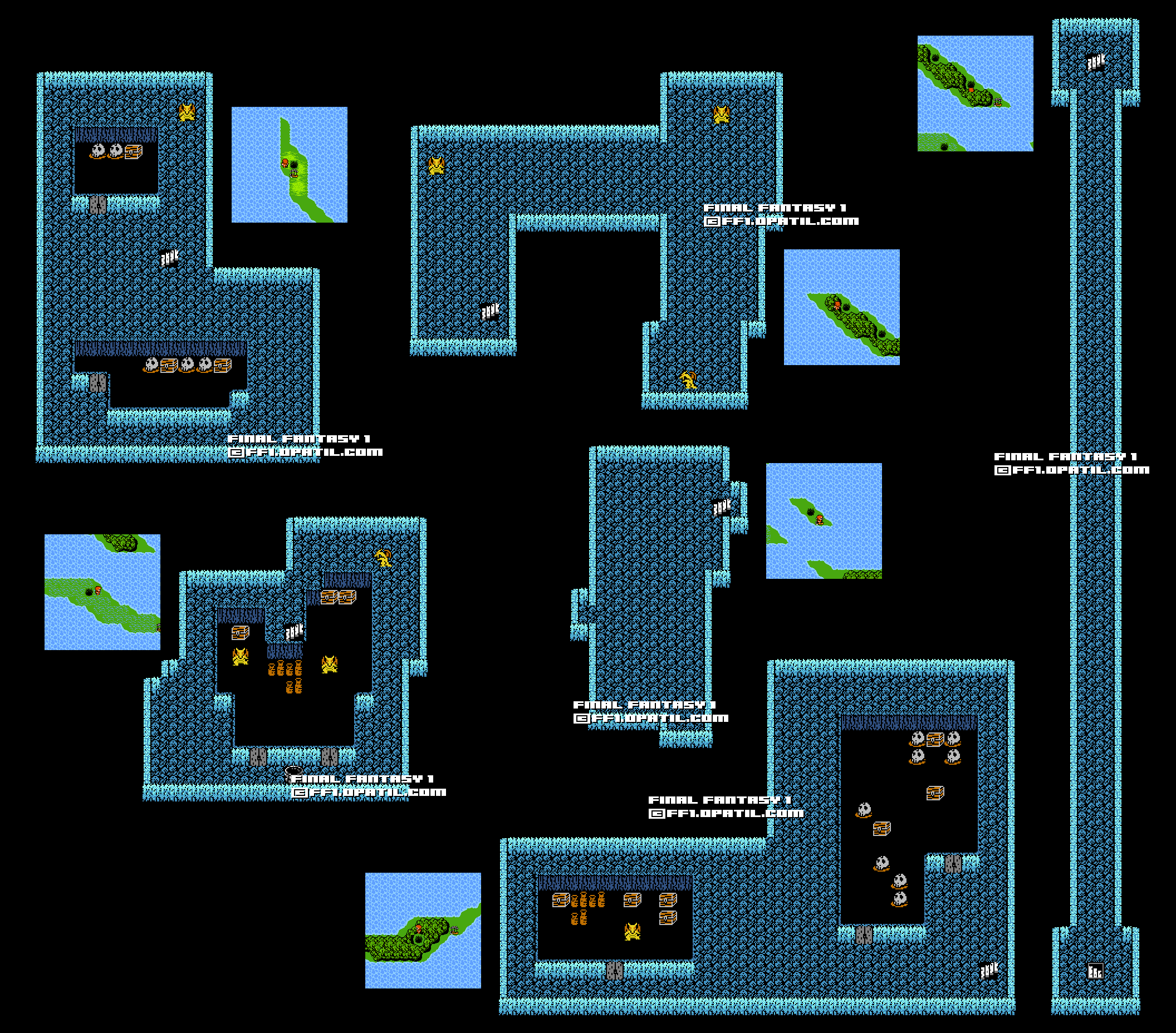 Final Fantasy 1／ファイナルファンタジー 1 攻略：ドラゴンの洞窟 B1 マップ画像